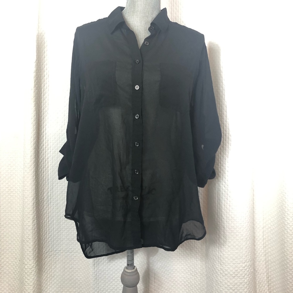 Victoria Secret sheer button down. Size medium.